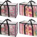 BALEINE 4-Pack Oversized Moving Bags with Reinforced Handles, Heavy-Duty Storage Tote for Clothes, Moving Supplies (Clear, 4-Pack)