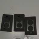 BESTTEN 3 Pack Horizontal Outdoor Outlet Cover for Duplex Receptacles, Weatherproof Design Auto-Closing Lid, Black, UL Listed, H4.65 x W2.87 x D0.71