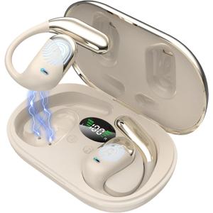 AI Translation Earbuds Real Time - Audifonos Traductores Ingls Espaol, 3-in-1 Translator Device, Supports 144 Languages & Accents, Open Ear Earbuds with Charging Case (Dusty Khaki)