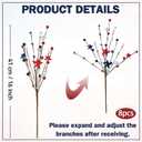 Idyllic 4th of July Decorations, 8 Pcs 16 Inch Red White Blue Patriotic Berry Sprigs with Stars, Artificial Berry Stems for Memorial Day Wreath & DIY Holiday Decor