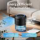 44oz(1.3L) Small Dehumidifier for Home, Auto-Off Quiet Portable Dehumidifier with 3 Modes, 10 Color Lights, 4 Timer Settings for Bedroom Bathroom Closet, Black(215 sq.ft)