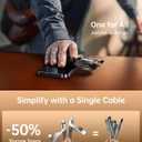 2 x SHEZI 4-in-1 [Upgraded] USB C Cable 10FT Compatible with Lightning Cable 90 Degree, Long Fast Charging Flat Nylon Braided for iPhone 16/15 Charger Cord, Multi Charging Combo with L/USB C/USB A Ports (Grey)