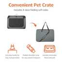 Amazon Basics 4-Doors Portable Soft-Sided Folding Travel Crate Kennel for cat, Dog, and Other Small Animals, Grey, S 26" x 18" x 18"