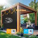 8'W x 8'H Black Patio Shades Roll up Outdoor Roller Shade Crank Wand Blind Cordless, 90% UV Blocking & Privacy Protection for Porch|Gazebo|Pergola|Backyard (2 Splicing Tube, 1 Fabric), 96"W x 96"H