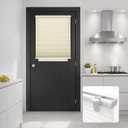DEZ FURNISHINGS Cordless No Tools No Drill 1.5" Magnet Light Filtering Shades for Metal Doors, 26" W x 42" H, Alabaster