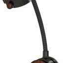 Suction Cup Mounted Hair Dryer Bracket with 360 Degree Rotation and Wire Storage for Neat Bathroom Counter Space (Walnut)