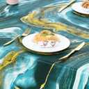 misaya Square Waterproof Vinyl Table Cloth, Wipeable Tablecloth with Flannel Backing, Plastic Table Cover for Dinner, Picnic, Indoor and Outdoor (Ripples, 54" x 54")