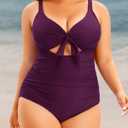 Aqua Eve Plus Size One Piece Swimsuit for Women Tummy Control Bathing Suit Cutout Swimwear (XXL)