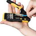 Klein Tools VDV226-110 Ratcheting Modular Data Cable Crimper / Wire Stripper / Wire Cutter for RJ11/RJ12 Standard, RJ45 Pass-Thru Connectors