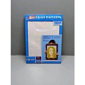 Portrait Painting Kit - Set of 3 "Paint & Reveal" Canvas Kits with 12 Paint Pots & Brush – Perfect for Paint & Sip Parties, Ages 4+