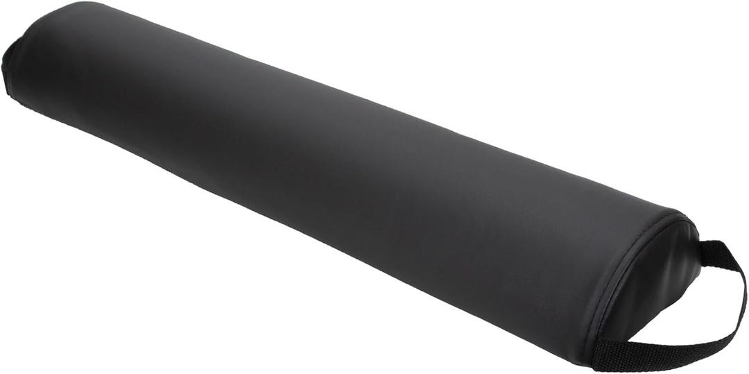 ForPro Premium Half-Round Bolster Pillow for Massage and Yoga, Oil and Stain-Resistant, 6W x 3" H x 26L, Black