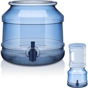 GlikCeil 5 Gallon Water Jug Dispenser Base with Spout for 3 to 5 Gallon Bottle Plastic Water Jug Holder Containers for Stand or Countertop(Blue)