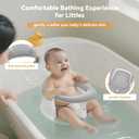 Baby Bath Seat for Babies 6 Months & Up - 360° Protection Baby Bath Chair with Temperature Alert & Cushion | Non-Slip Toddler Bathtub Seat | Newborn Infant Bath Tub Seats for Babies Sitting Up (Grey)