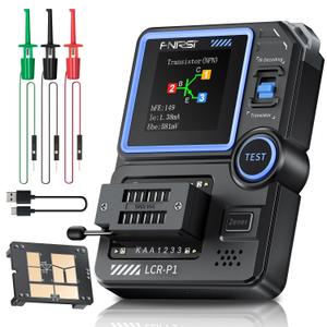 FNIRSI LCR-P1 Transistor Tester, Mosfet Transistor Capacitor Tester, SMD Electronic Component Tester, Diode Triode Zener Diode Resistance Inductance Battery Test LCR Meter MOS PNP NPN ESR Meter