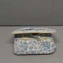 Wandering Nature Makeup Bag, Travel Make Up Organizer Cosmetic Brush Bags Case for Women in Quilted Fabric, Blue Flower, Patent Pending (Medium)