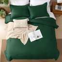 Andency Dark Emerald Green Comforter Set King Size with Sheets- 7 Pieces Bed in a Bag King Bedding Comforter Sets, Solid Soft Lightweight Bed Set with Fitted Sheets, Flat Sheets, Pillowcases & Shams