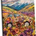 Colorful Flowers Canvas Wall Art Wildflower Textured Paintings Abstract Floral Picture Boho Floral Posters for Bedroom DecorFloral-1,16x24inch (40x60cm))