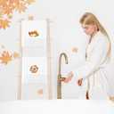 2Pcs Fall Hand Towels Autumn Pumpkin Wreath Embroidered Cotton Bathroom Towel Absorbent Decorative Bath Towel for Thanksgiving Hand Drying Cleaning Cooking, 29.5 x 13.7 Inch