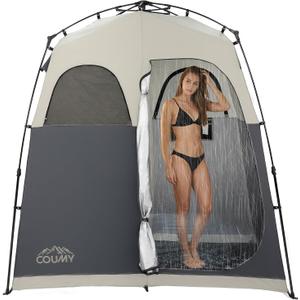 Instant Camping Shower Tent, Privacy Shelter, Portable Outdoor Sun Shelter for Camping Beach Hiking Fishing, 1 Room/2 Rooms