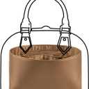 ZTUJO Purse Organizer Insert For Handbags, Silk Purse Organizer with Zipper, Silky Smooth, Bag Organizer For Speedy Never full Tote, on the go, Artsy, 6 Sizes(Small, Silky Brown)