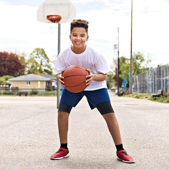 Handepo 1 Pack Youth Boys Compression Shorts with Side Pockets Performance Base Layers Athletic Underwear Workout for Kids S