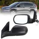 Lqito Left Driver Side Mirror Compatible With 2012 2013 2014 2015 2016 Honda CRV CR-V With Manual Folding Power Glass Black Replace#76258-T0A-A11(3Pins)