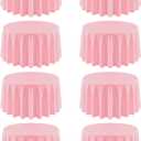 8 Pack Pink Round Tablecloth 120 Inch Table Cloth for Round Tables, Easter Spring Washable Polyester Fabric Stain and Wrinkle Resistant Decorative for Wedding Party Dining Banquet
