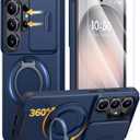 JAME for Samsung Galaxy S26 Ultra Case, Ring Holder Stand Kickstand, Slide Camera Cover with Screen Protector, Dual-Layer Shockproof Protective Magnetic Accessory Friendly S26 Ultra Phone Case, Blue