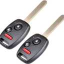 OCPTY 2PCS Black Metal & Plastic Keyless Entry Remote Control Key Fob Transmitter Replacement for 07-13 Honda CRV, 10-11 Accord, 10-12 Insight, 10-13 FIT - Compatible with Passenger Car, SUV