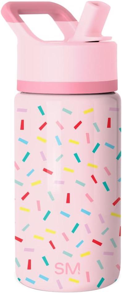 Simple Modern Kids Summit Water Bottle with Straw Lid | 14oz Stainless Steel Cup Insulated Tumbler for Toddlers, School | Confetti
