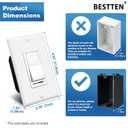 BESTTEN 6 Pack Dimmer Light Switch, LED Dimmer Switch, Single-Pole or 3-Way, for Dimmable LED, Halogen and Incandescent Bulbs, 120V, Wall Plate Included, UL Listed, White
