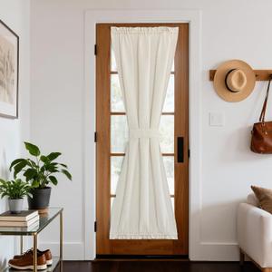 NICETOWN Natural Linen Door Curtains 72 inch Length 1 Panel, 30"W x 72"L