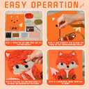 WPDISCZ 6 Pack Sewing Kit for Kids, Woodland Cartoon Animal Craft Sewing Kits, Sew Your Own Felt Animals Craft Kit Cartoon Doll Felt Sewing Crafts for Beginners