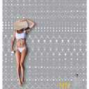 78''86'' Large Beach Blanket for 4 Adults, Outdoor Beach Mat Sand Proof Waterproof with 4 Stakes & 4 Corner Pockets, Polyester Lightweight Comapct Grey Picnic Blanket for Travel, Camping, Hiking (6.6x7.2 FT (14 Person))