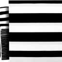 BLUE PANDA Dinner Napkins - Classic Black & White Stripe Pattern - Disposable Cocktail & Wedding Napkins - Versatile Decorative Party 2-Ply Guest Towels - 150 Count, 6.5 x 6.5 in, Black & White