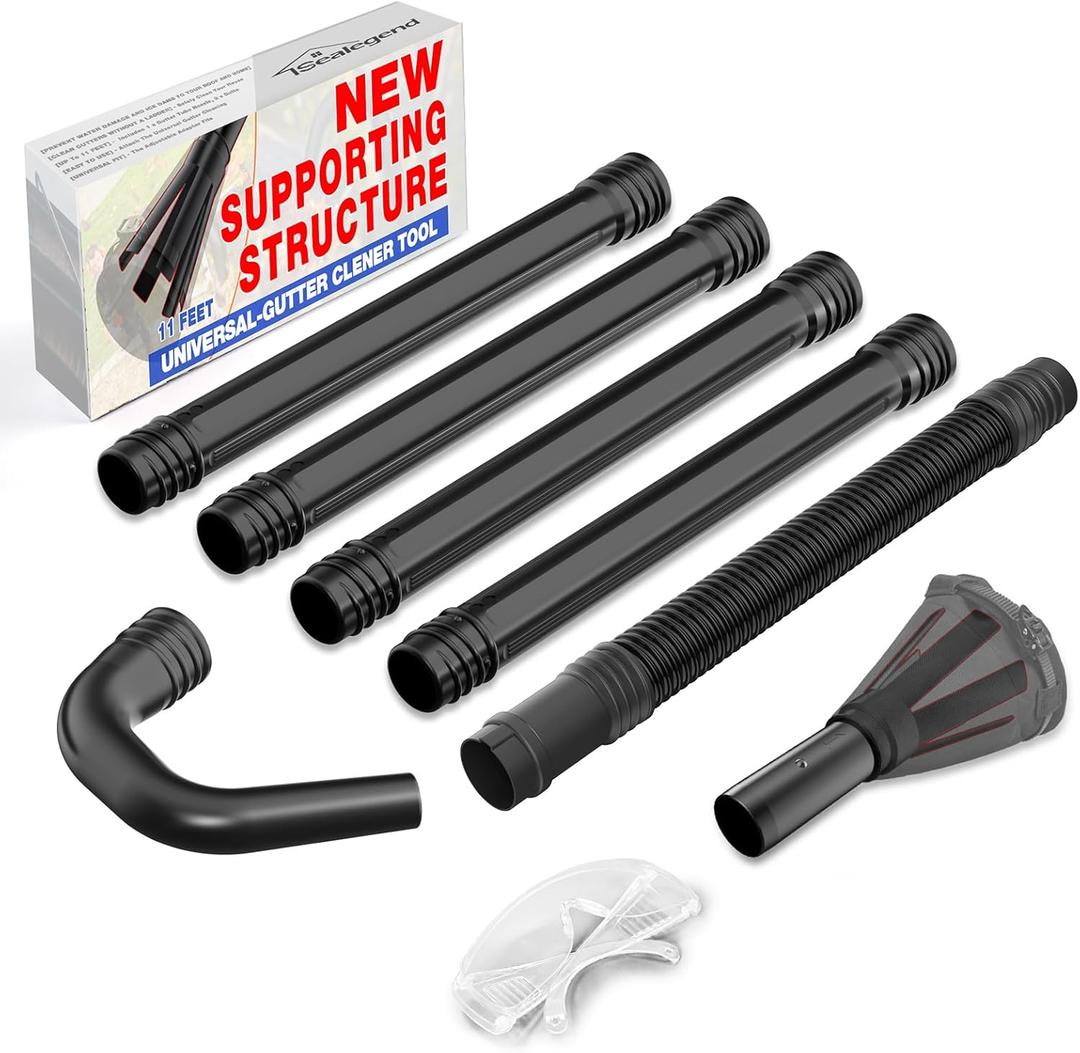 Sealegend Universal Leaf Blower Gutter Attachment, Gutter Cleaning Tools from Ground with Supportive Structure and Telescopic Hose All-Round Cleaning, 11 Feet