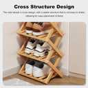 YYW Bamboo Shoe Rack for Entryway, Free Free Standing Shoe Racks Shelf Closet, Foldable Vertical Shoe Storage Organizer for Living Room