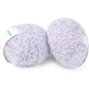 Katech Dreamy Yarn for Crocheting & Knitting-Super Soft Yarn with Colorful Spots-2 Pack of 142Yds/3.52Oz-44% Polyester 40% Nylon 13% Acrylic 3% Wool-Ideal for Blankets, Scarves, Shawls & Garments (D)