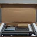 Vaunn Medical Pneumatic Adjustable Overbed Bedside Table with Wheels (Hospital and Home Use) (Black)