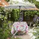 EHouseHome Outdoor Indoor 60inch SquareTablecloth with Umbrella Hole and Zipper, Waterproof Zippered Patio Table Cloths, Spring/Summer Table Covers for Backyard Circular Table/BBQs/Picnic