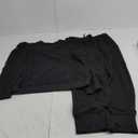 Onedreamer Sweatsuits for Women 2 Piece Outfits Puff Long Sleeve Crewneck Pullover Sweatshirt Jogger Lounge Sets (Medium, Black)