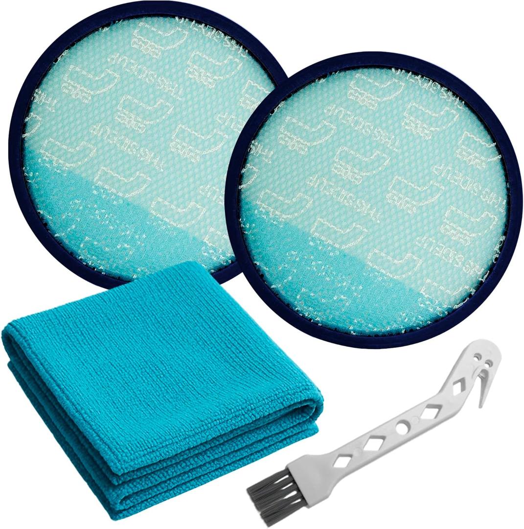 Replacement Filter Compatible with Hoover Wind Tunnel XL Pet Bagless Upright Vacuum 304087001 Fits UH71107, UH71250, UH72625, UH70605 and More  2 Filters + 1 Cleaning Brush + 1 Microfiber Cloth