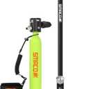 SMACO Mini Scuba Tank 0.5L Portable Small Diving Tank for Underwater Breathing Reusable Diving Cylinder Lung Air Tank for Emergency Rescue Boat Cleaning Backup Air Source Pony Bottle S300