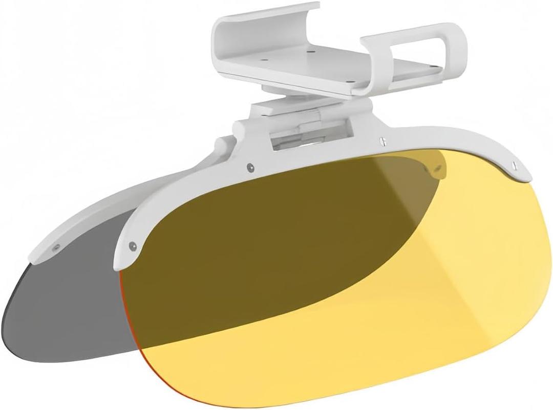 Day Night Polarized Sun Visor Extender for Car Trucks-Anti Glare UV Protection Clip On Shield, Shatterproof Optical Acrylic Heat Reducer Universal Adhesive-Free Sun Visor for Car Windshield (large-size)