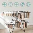 SONGMICS Clothes Drying Rack, Foldable 2-Level Laundry Drying Rack, Free-Standing Laundry Airer, with Height-Adjustable Wings, 33 Drying Rails, Sock Clips, Black ULLR053B01V1, 2 Tiers22"D x 61.8"W x 64.3''H )