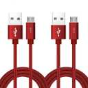 RoFI Micro USB Cable, [2Pack] 1.2M Android Charger, Nylon Braided Micro USB Charger, High Speed USB 2.0 A to Micro B Charging Cord Universal for HTC, S6, Kindle, Android, and More (Red, 4 Feet)