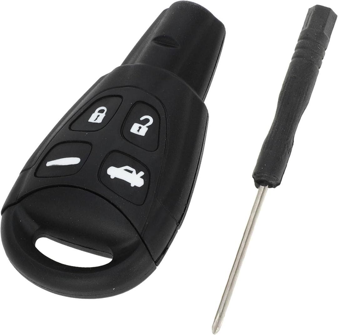Key Shell Case for SAAB 93 2007-2012 Estate and Saloon Keyless Entry Remote Key Fob Replacement Case 4 Buttons