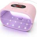 akisey UV Light for Resin - Two-Sided, 36W, Adjustable Time Setting(2m, 3m, 5m), Fast Curing UV Lamp for Molds DIY Craft Decor Jewelry Making (Pink)