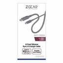 ZGEAR Fast Charge Car Charger - 17 Watt - 6 Foot and ZGEAR 6FT Silicone USB-C to 8-pin Cable - Gray