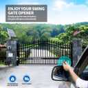 TOPENS A5S Automatic Solar Gate Opener for Medium Duty Single Swing Gates Up to 16ft, Single Swing Gate Operator Battery Powered with Remote Control Kit Gate Motor Solar Panel Included
